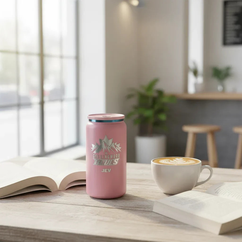 Laser-engraved custom tumblers displayed as personalized gifts