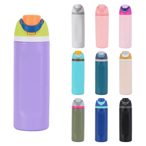 24oz Insulated Sports Water Bottle | Built-in Straw | Custom Laser Engraving