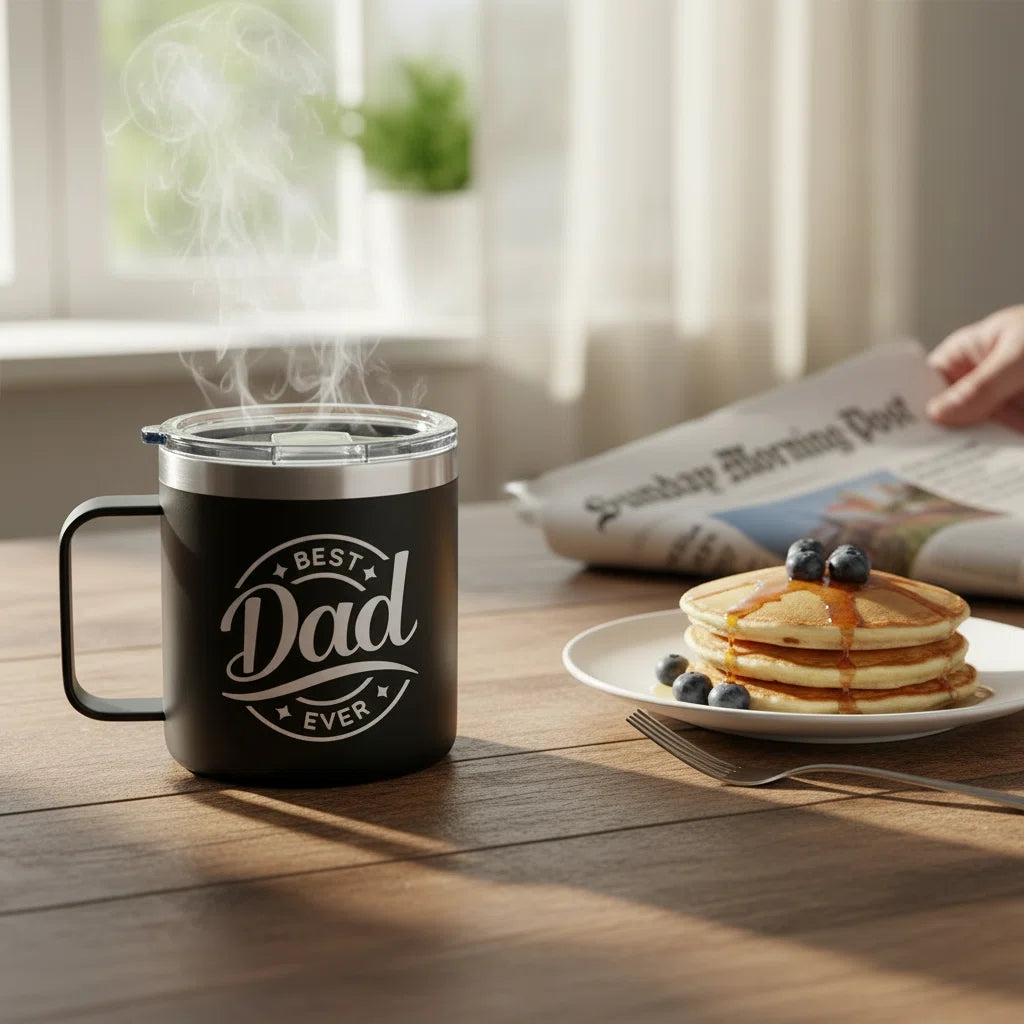 Dad Gift Mug - 14 oz Insulated Stainless Steel Tumbler with Handle