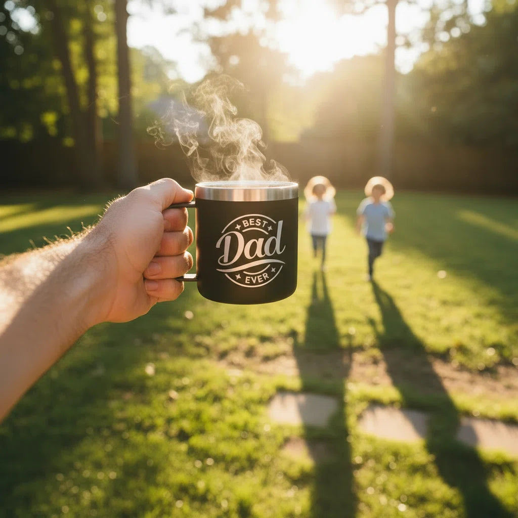 Dad Gift Mug - 14 oz Insulated Stainless Steel Tumbler with Handle
