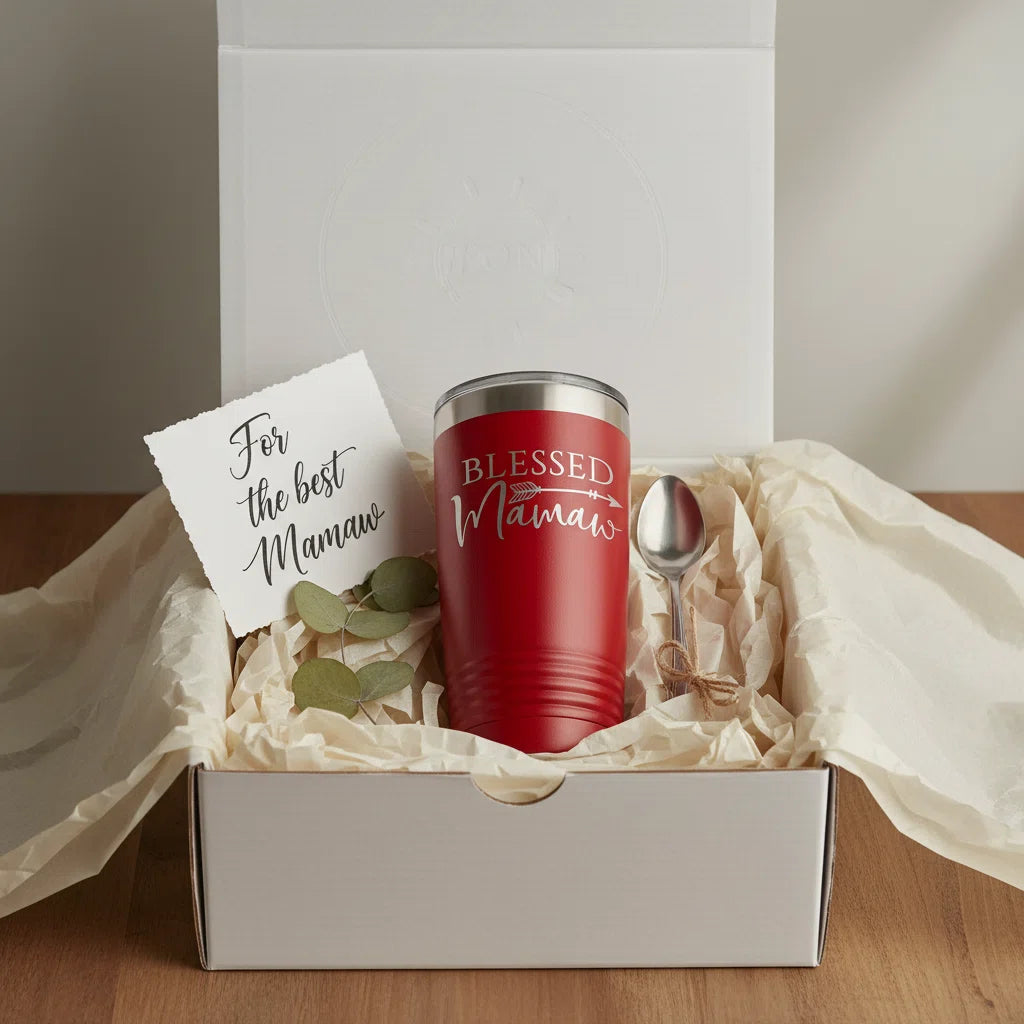 Blessed Mamaw Tumbler | Laser Engraved Insulated Stainless Steel Cup | 20oz | Mamaw Gift