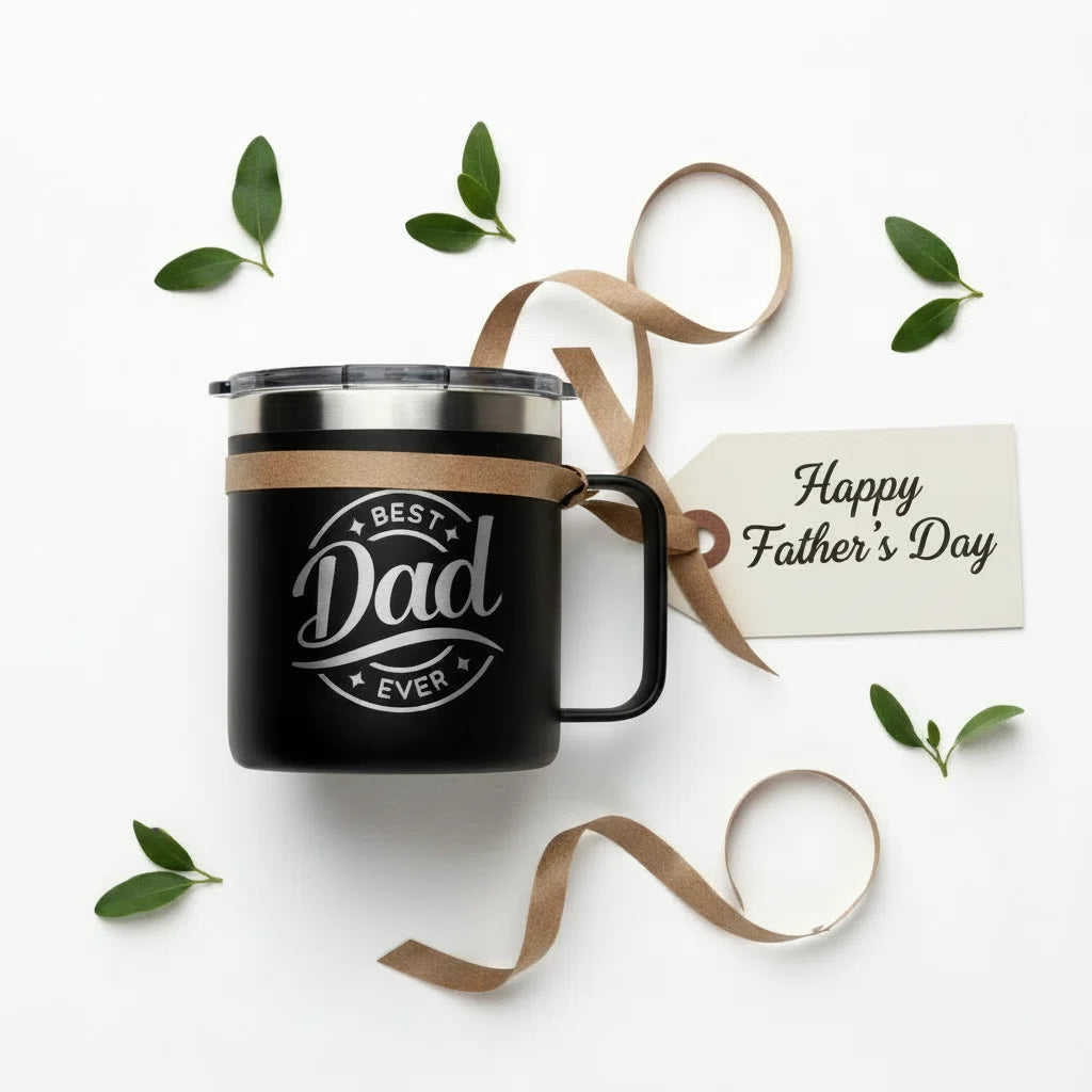 Dad Gift Mug - 14 oz Insulated Stainless Steel Tumbler with Handle