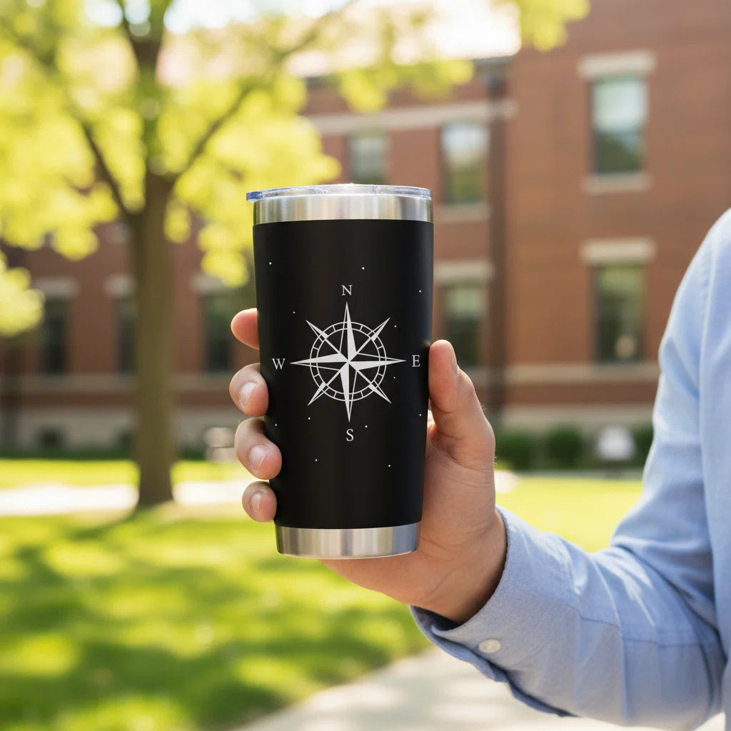 Graduation Gift for Him — 20oz Laser Engraved Compass Tumbler | Class of 2026