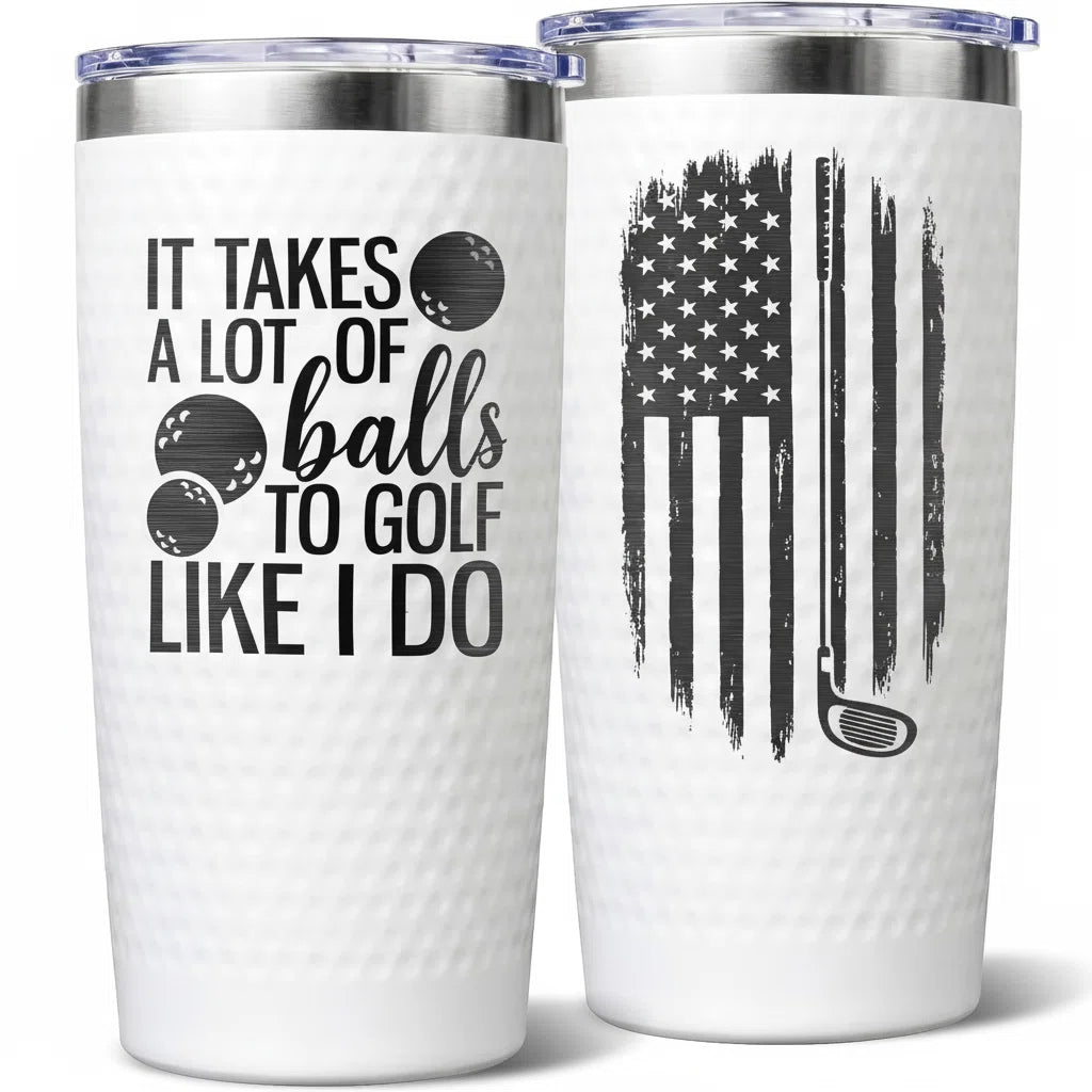Funny Golf Tumbler - 20 oz Insulated Stainless Steel Cup for Golfers