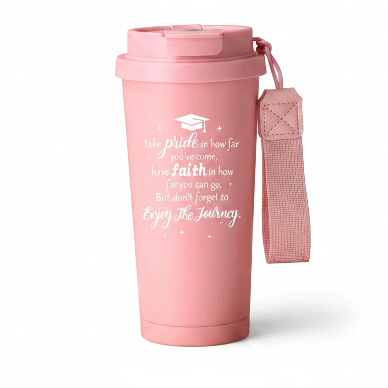 Graduation Gift for Her — 500ml Laser Engraved Tumbler with Wrist Strap | Class of 2026