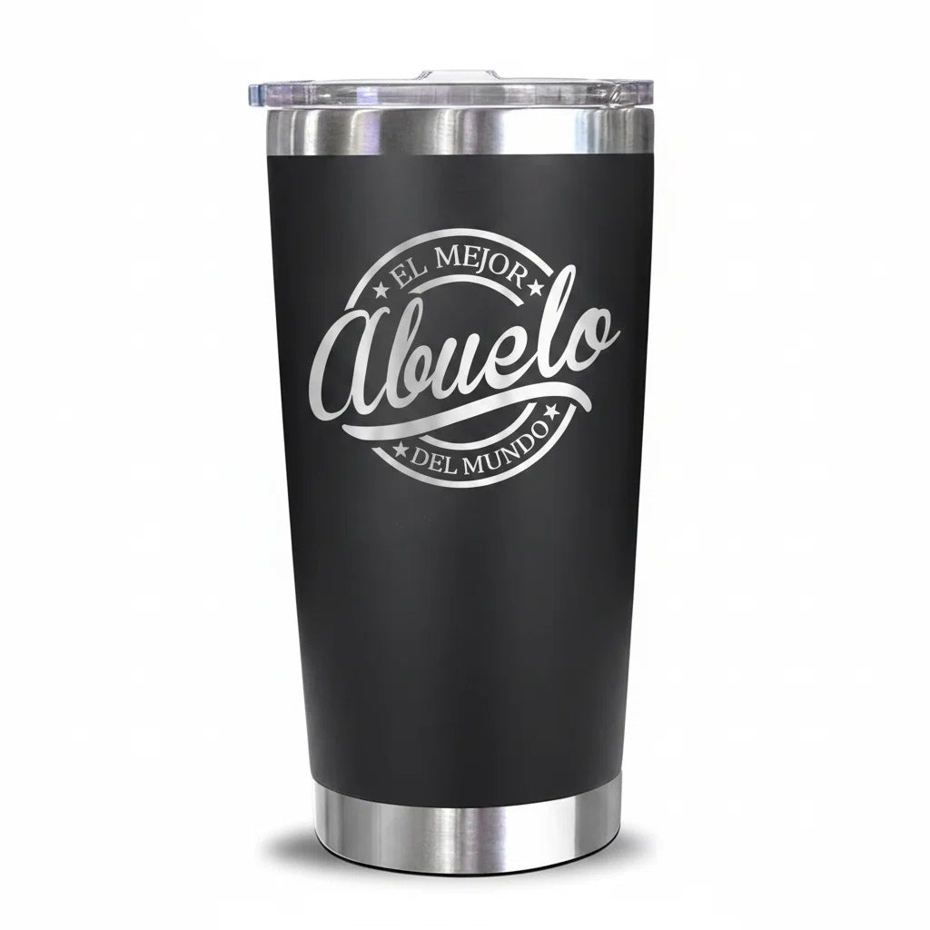 El Mejor Abuelo Del Mundo Tumbler | Laser Engraved Insulated Stainless Steel | Gift for Abuelo