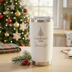 Personalized Christmas Crew Tumbler with Name | 20oz Laser Engraved Holiday Gift