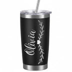 Personalized Tumbler with Lid & Straw – Custom Name Engraved 20oz Insulated Travel Mug