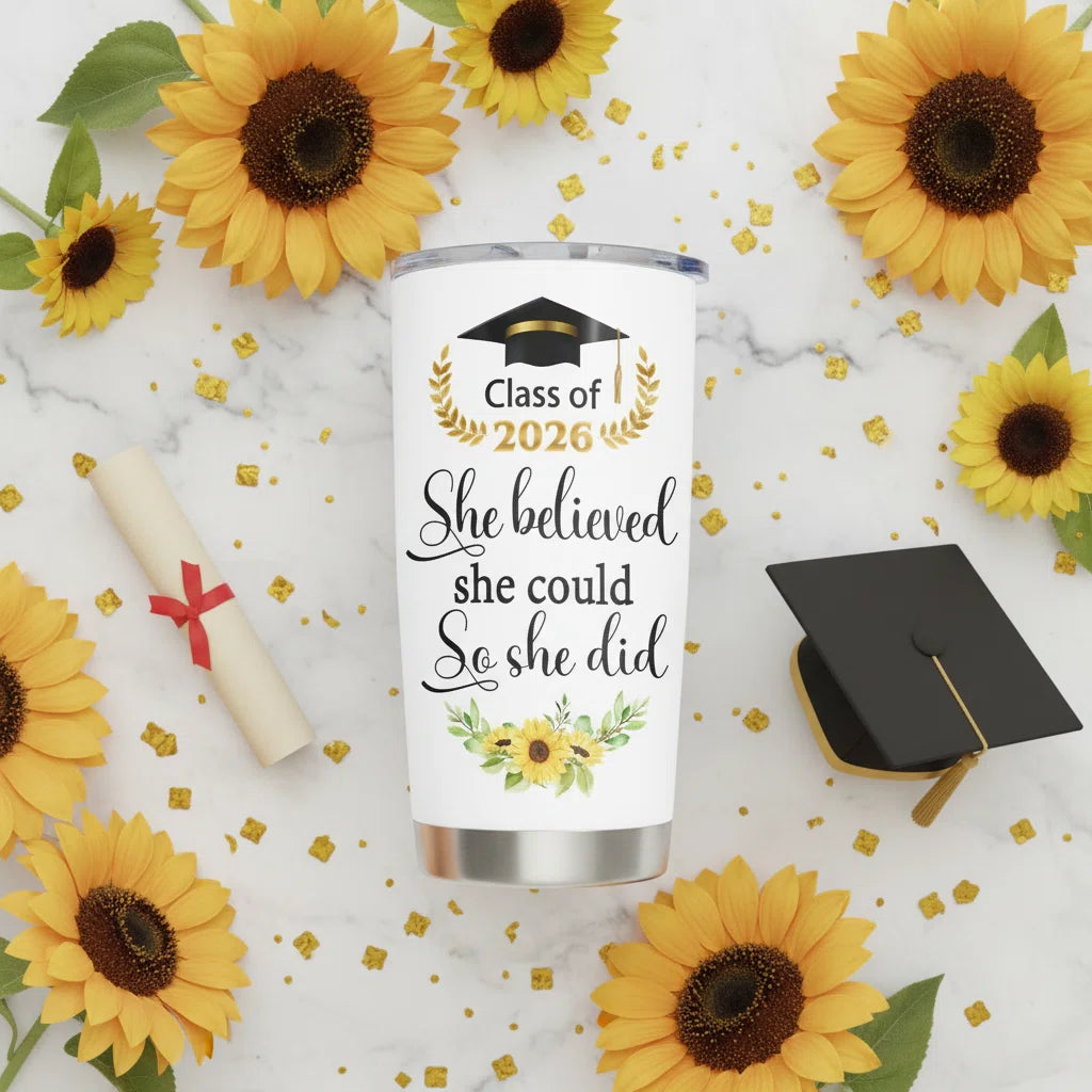 Graduation Gift Tumbler 20oz | Insulated Mug for Class of 2026