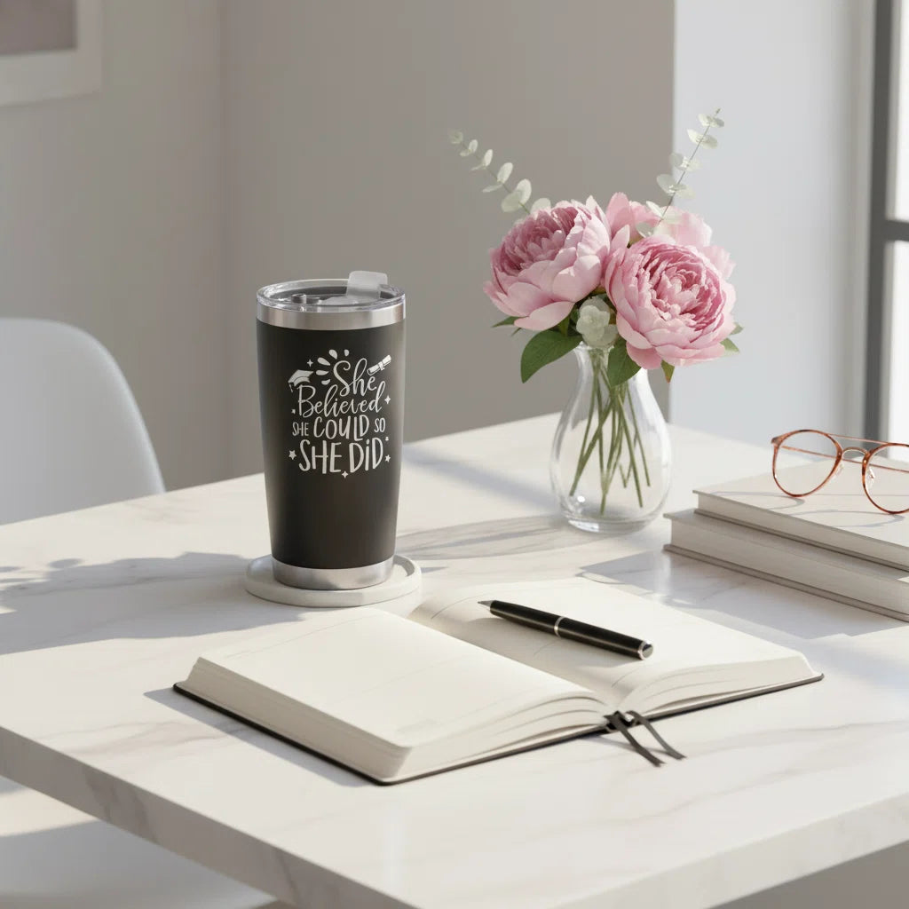 Graduation Gift for Her — 20oz Laser Engraved Tumbler | Class of 2026