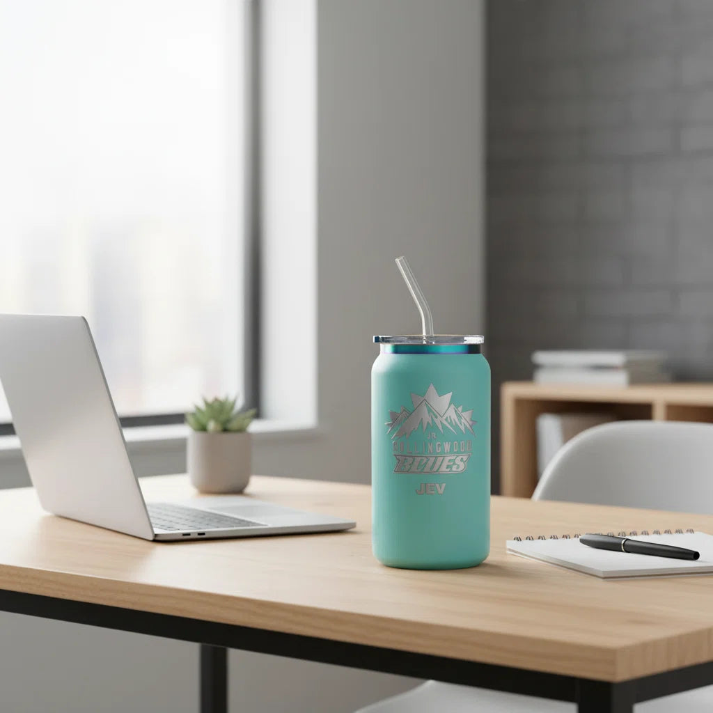 Custom Laser Engraved 16oz Insulated Tumbler — Blue,Collingwood Blues