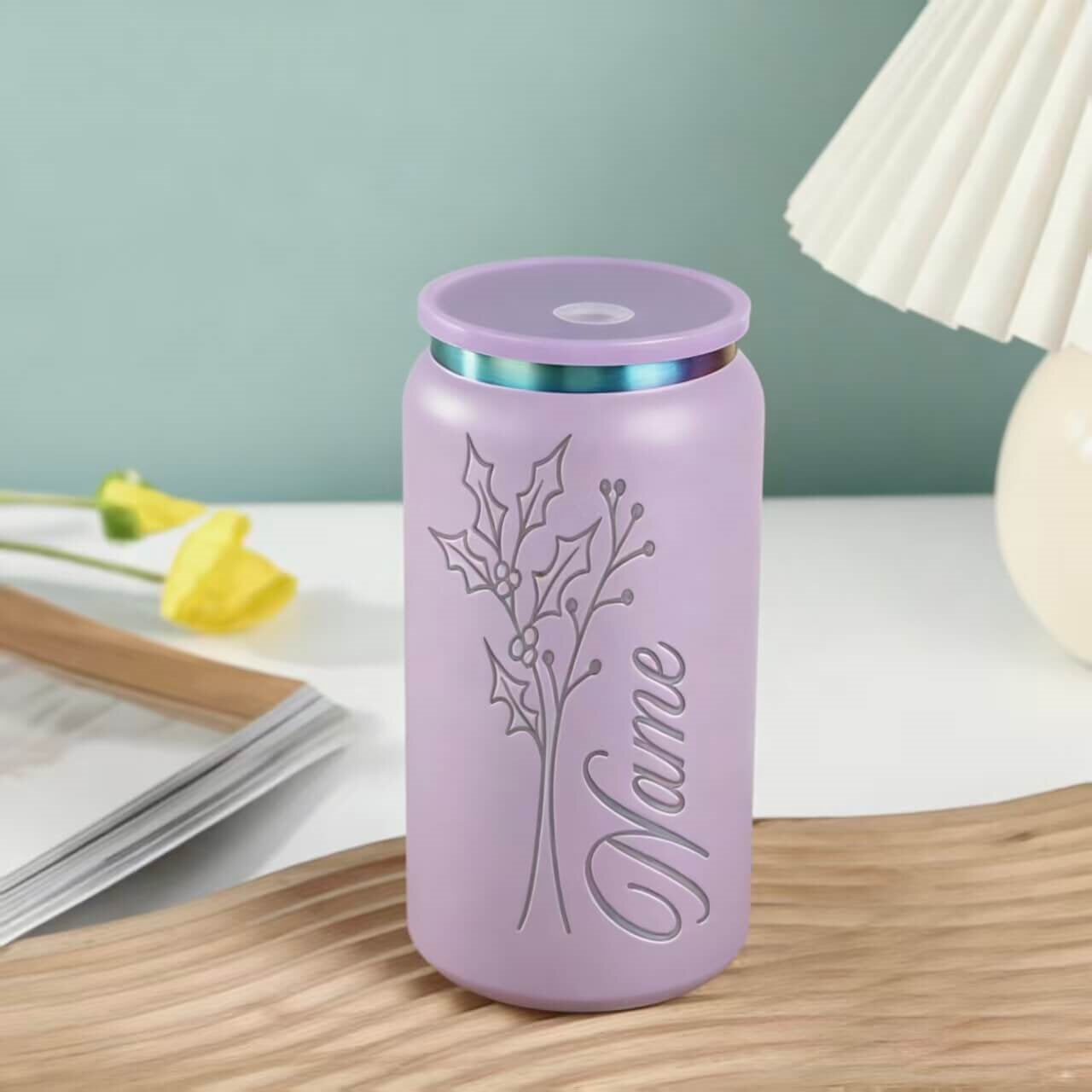 16oz Insulated Stainless Steel Tumbler - Custom Laser Engraving (Black)