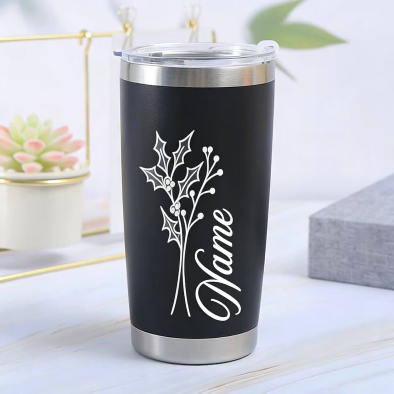 20oz Custom Laser Engraved Travel Tumbler | Insulated Stainless Steel Coffee Cup
