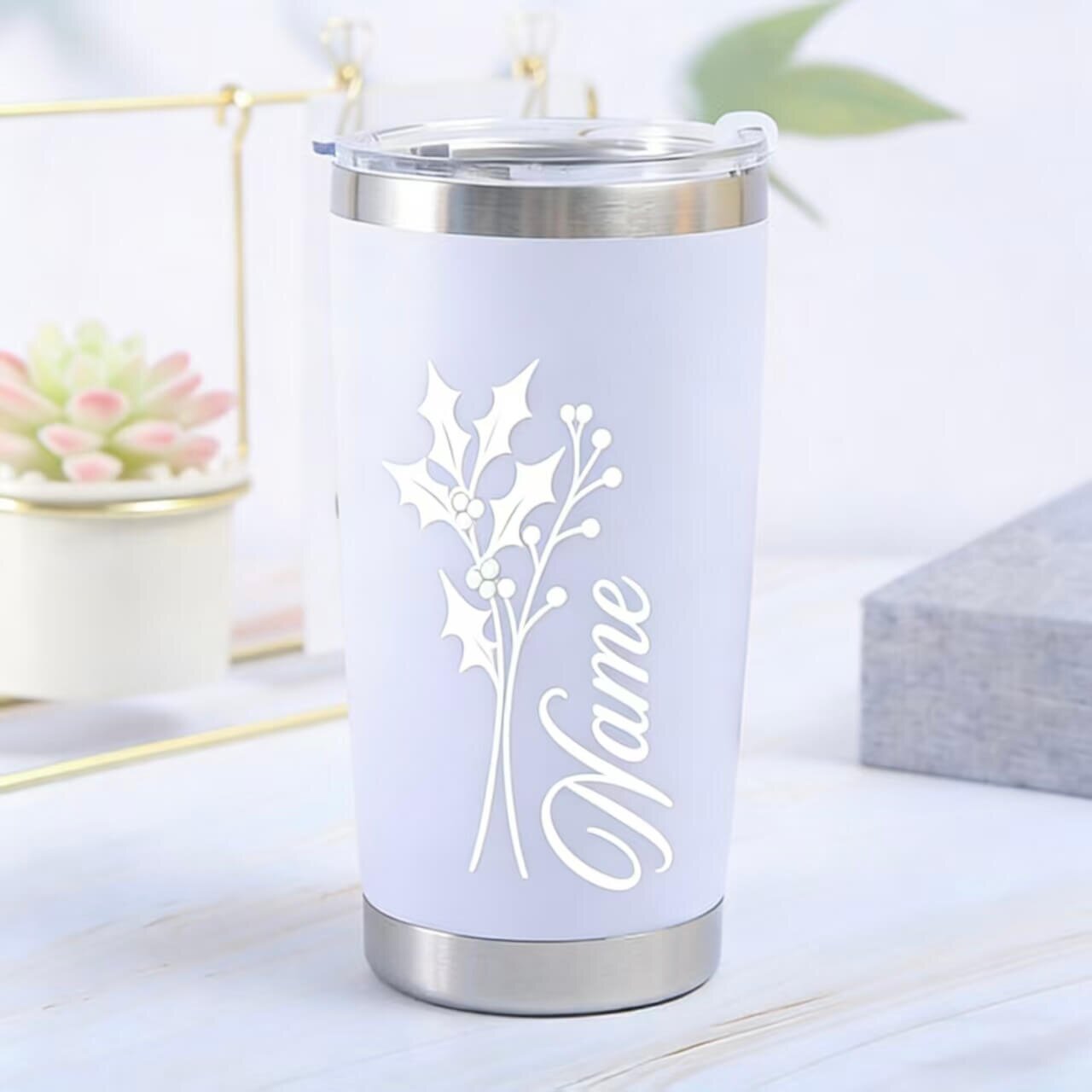 20oz Custom Laser Engraved Travel Tumbler | Insulated Stainless Steel Coffee Cup