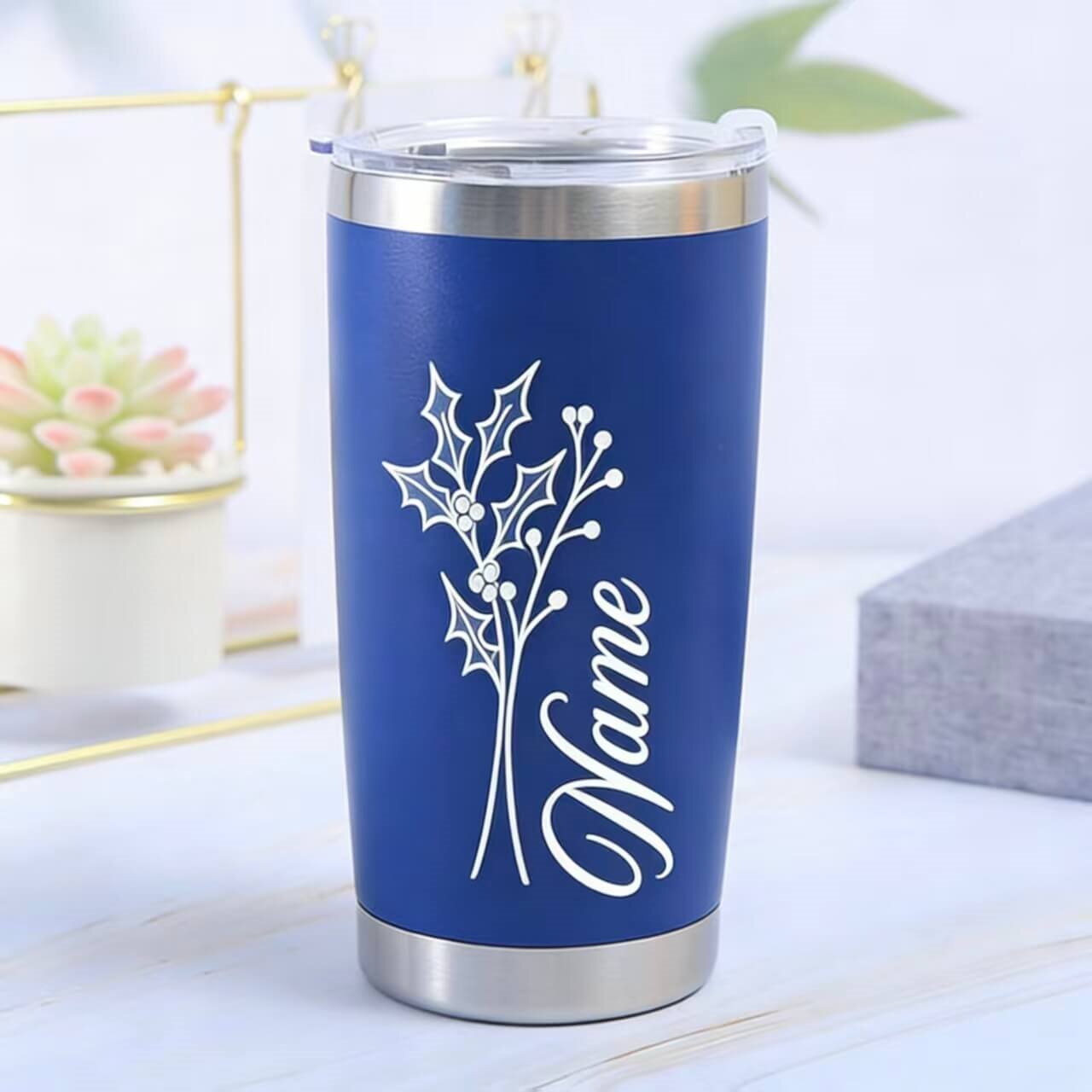 20oz Custom Laser Engraved Travel Tumbler | Insulated Stainless Steel Coffee Cup