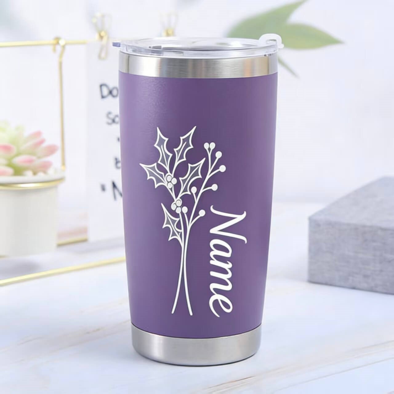 20oz Custom Laser Engraved Travel Tumbler | Insulated Stainless Steel Coffee Cup
