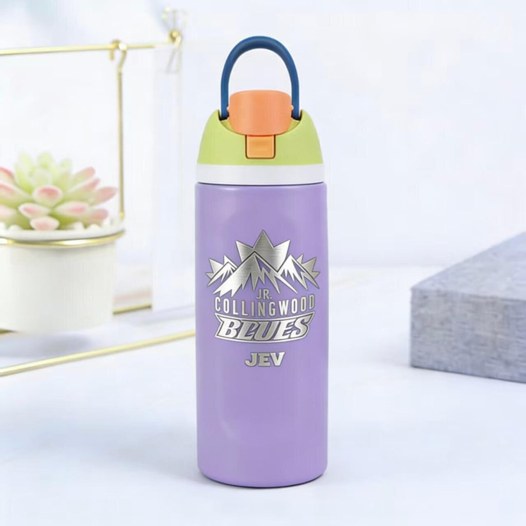 24oz Insulated Sports Water Bottle | Built-in Straw | Custom Laser Engraving