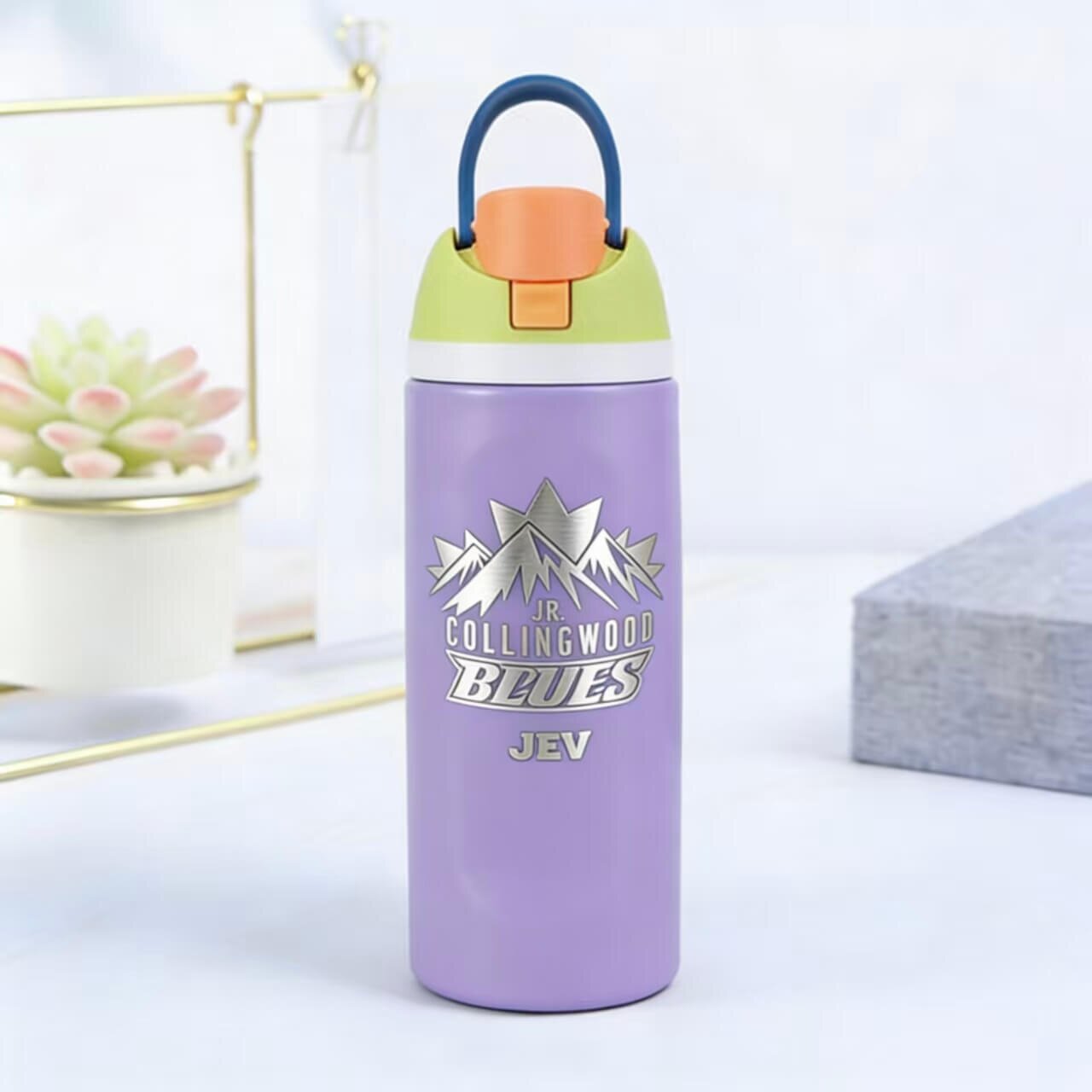 24oz Insulated Sports Water Bottle | Built-in Straw | Custom Laser Engraving