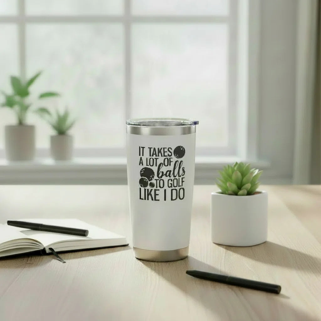 Funny Golf 20oz Insulated Tumbler — Lot Balls Design