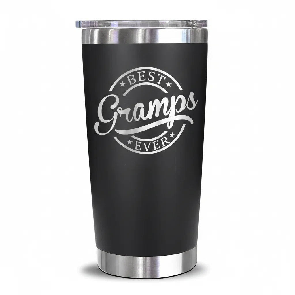 Best Gramps Ever Tumbler | Laser Engraved Insulated Stainless Steel | Gift for Gramps