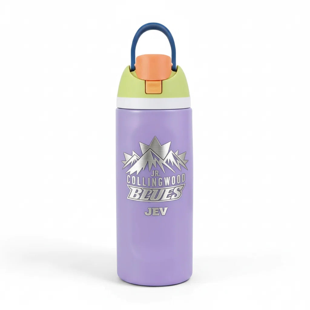 24oz Insulated Sports Water Bottle | Built-in Straw | Custom Laser Engraving