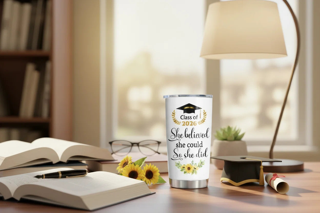 Graduation Gift Tumbler 20oz | Insulated Mug for Class of 2026