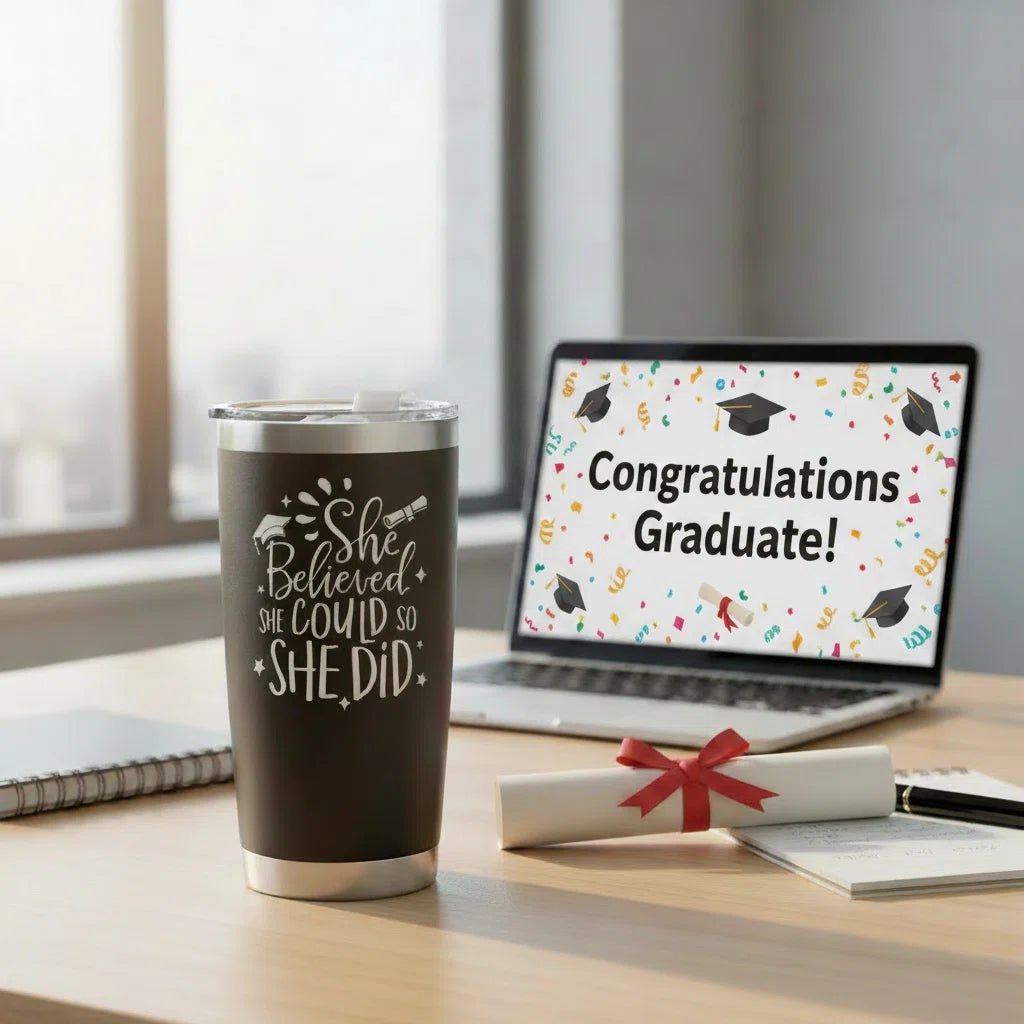 Graduation Gift for Her — 20oz Laser Engraved Tumbler | Class of 2026