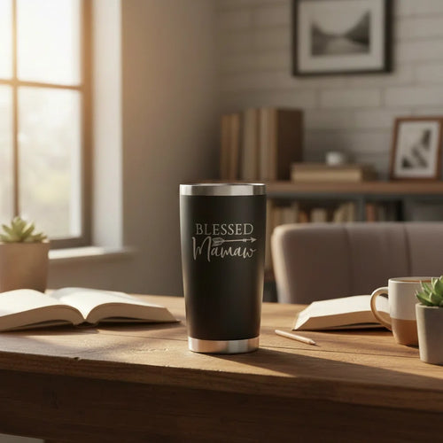 Blessed Mamaw Tumbler | 20oz Laser Engraved Insulated Cup | Mamaw Gift