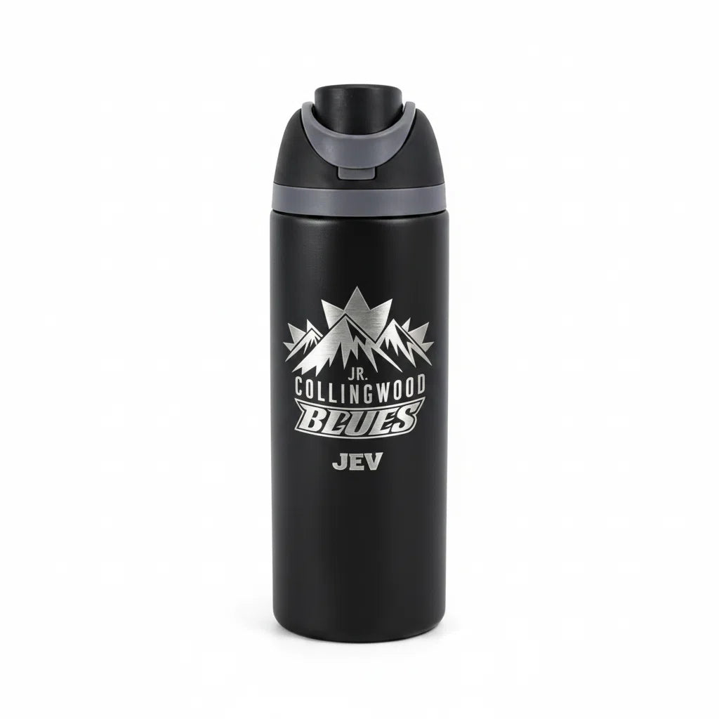 24oz Insulated Sports Water Bottle | Built-in Straw | Custom Laser Engraving