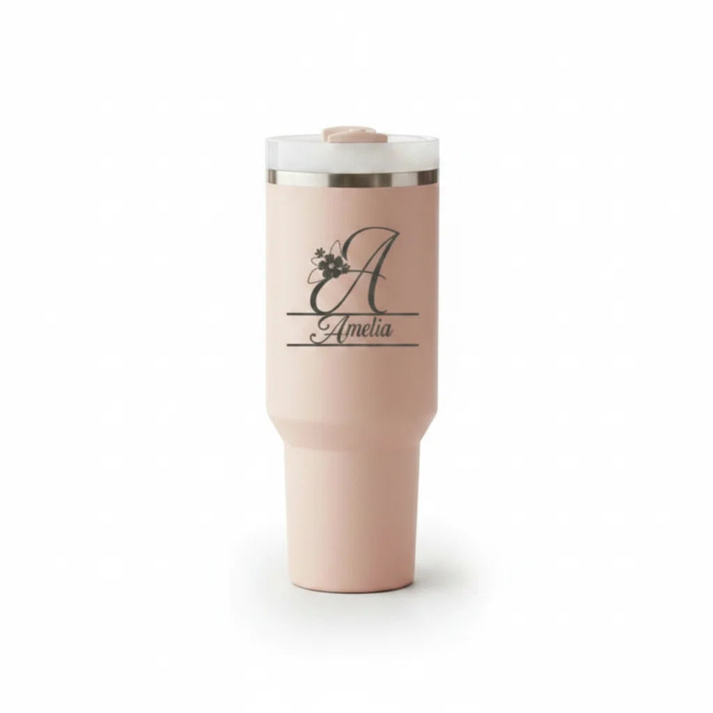 Personalized 40oz Logo Tumbler – Custom Laser Engraved Stainless Steel Travel Mug