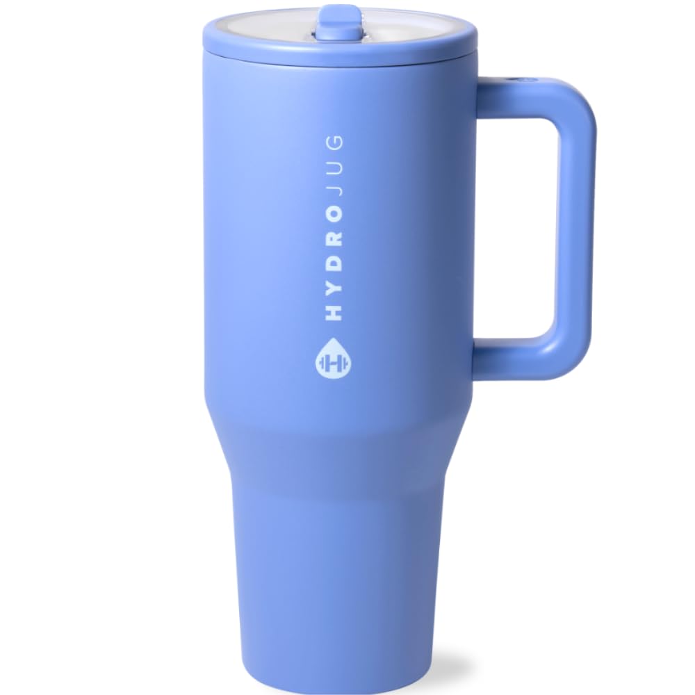 HydroJug Traveler Gym & Yoga Water Bottle | 32oz & 40oz Insulated Stainless Steel with Handle & Flip Straw