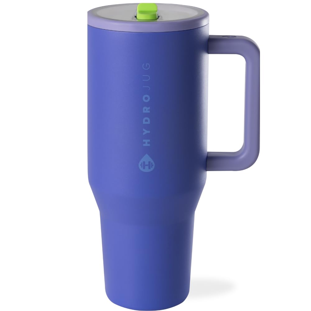 HydroJug Traveler Gym & Yoga Water Bottle | 32oz & 40oz Insulated Stainless Steel with Handle & Flip Straw