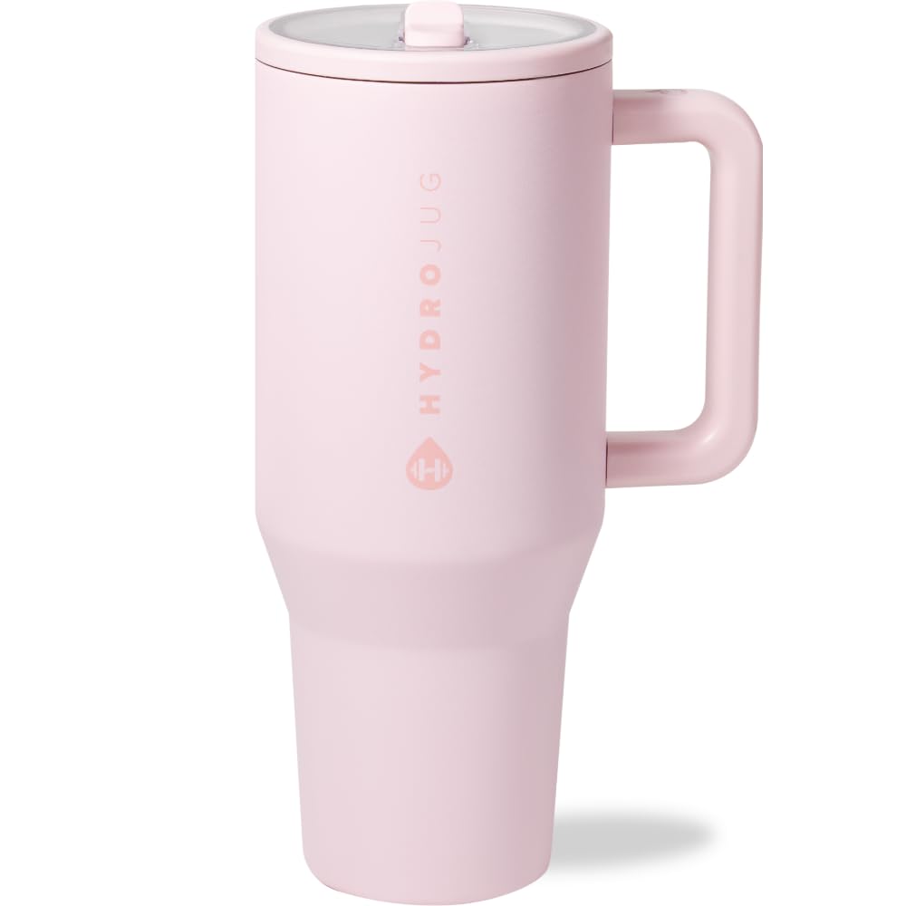 HydroJug Traveler Gym & Yoga Water Bottle | 32oz & 40oz Insulated Stainless Steel with Handle & Flip Straw