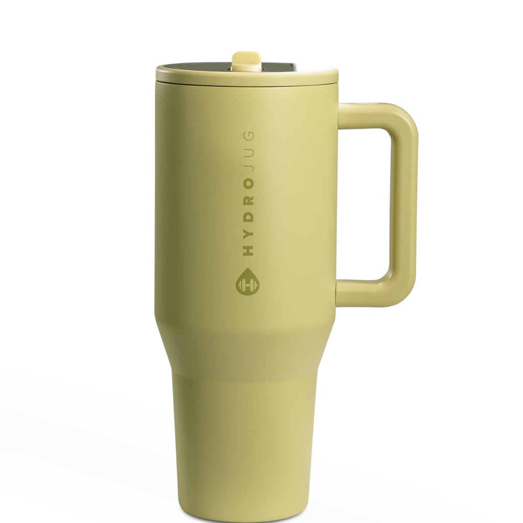HydroJug Traveler Gym & Yoga Water Bottle | 32oz & 40oz Insulated Stainless Steel with Handle & Flip Straw