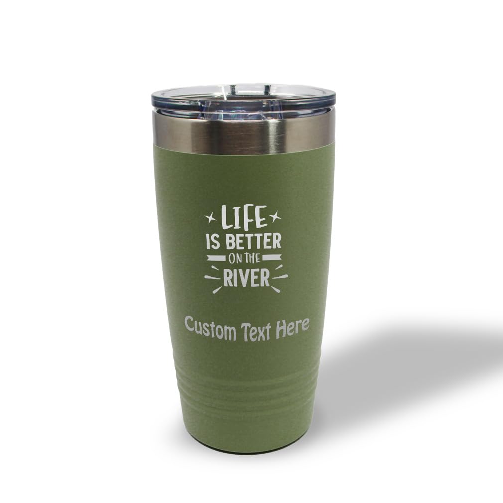 Life Is Better on the River Insulated Tumbler | Laser Engraved Stainless Steel | 20oz & 30oz