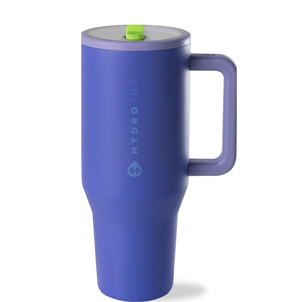HydroJug Traveler Gym & Yoga Water Bottle | 32oz & 40oz Insulated Stainless Steel with Handle & Flip Straw