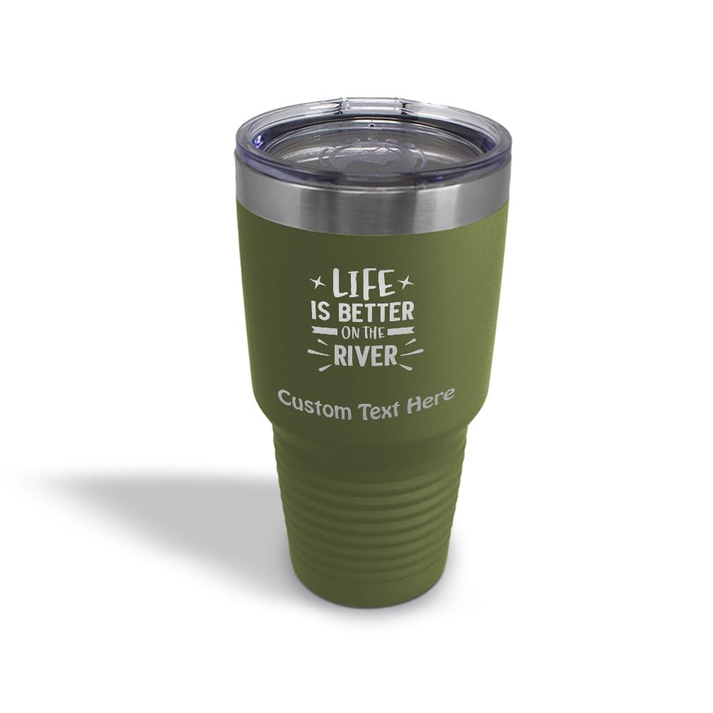 Life Is Better on the River Insulated Tumbler | Laser Engraved Stainless Steel | 20oz & 30oz