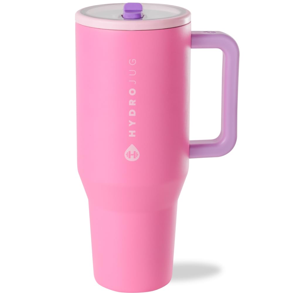 HydroJug Traveler Gym & Yoga Water Bottle | 32oz & 40oz Insulated Stainless Steel with Handle & Flip Straw