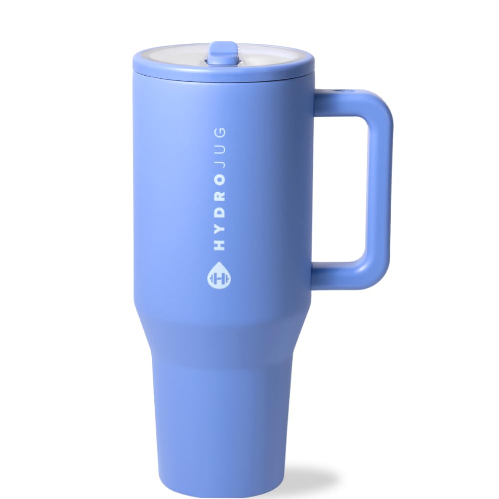 HydroJug Traveler Gym & Yoga Water Bottle | 32oz & 40oz Insulated Stainless Steel with Handle & Flip Straw