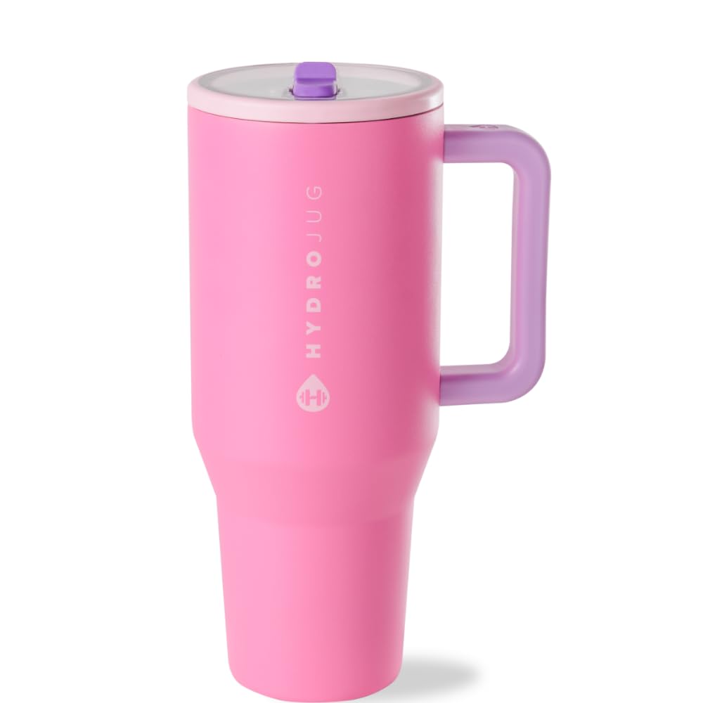 HydroJug Traveler Gym & Yoga Water Bottle | 32oz & 40oz Insulated Stainless Steel with Handle & Flip Straw