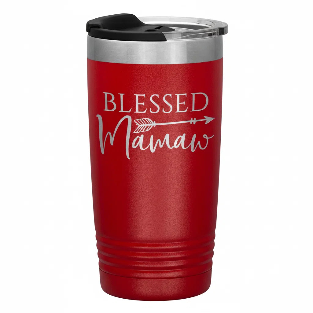 Blessed Mamaw Tumbler | Laser Engraved Insulated Stainless Steel Cup | 20oz | Mamaw Gift