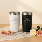 Personalized Hubby & Wifey Couple Tumblers – Laser Engraved 20oz | Wedding Gift