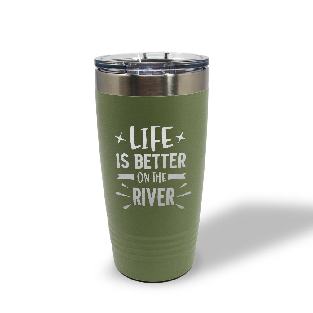 Life Is Better on the River Insulated Tumbler | Laser Engraved Stainless Steel | 20oz & 30oz