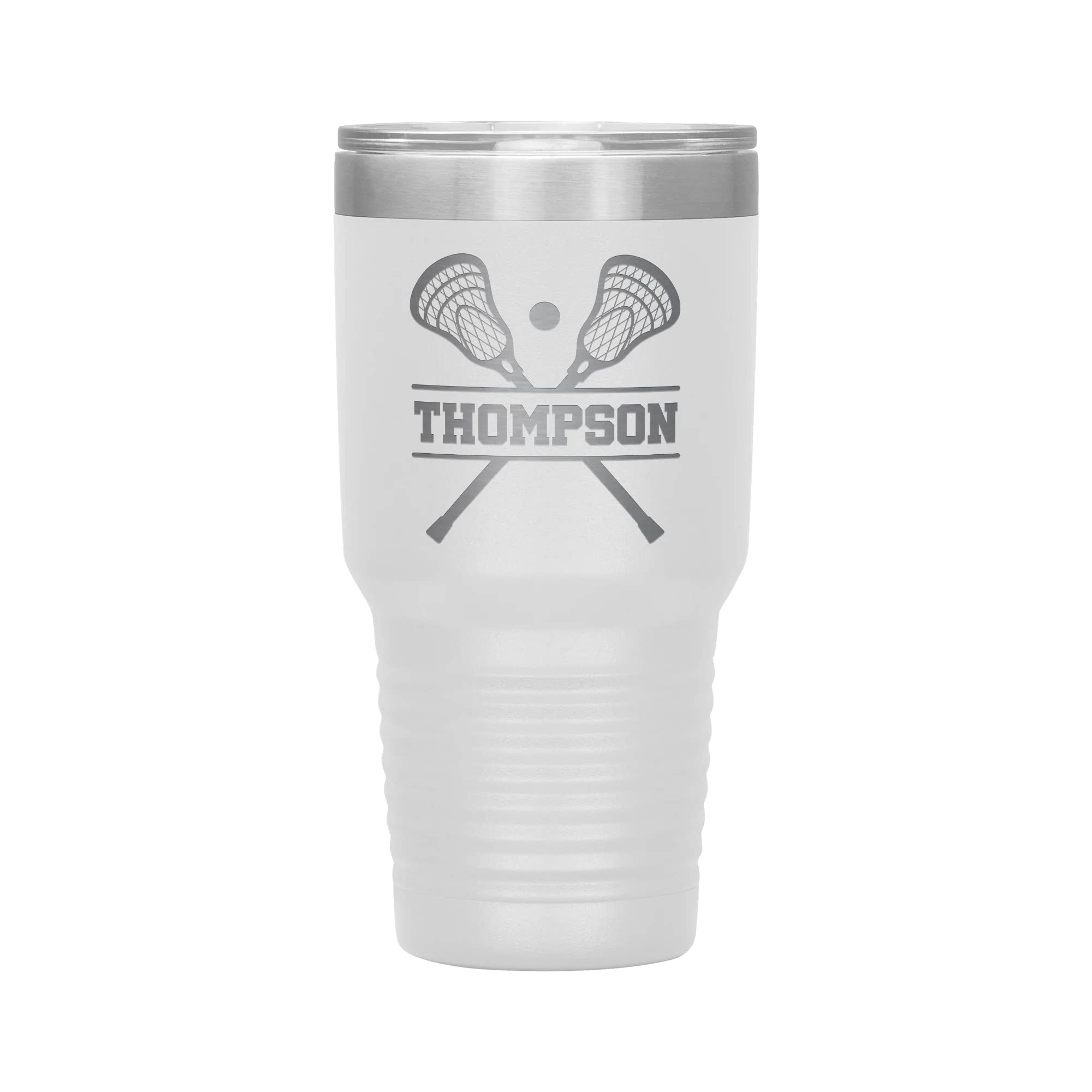 Personalized Lacrosse Tumbler with Name | 30oz Engraved Insulated Travel Mug
