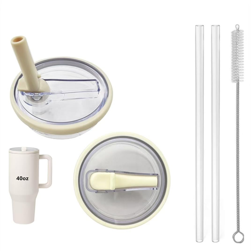2-Pack Replacement Flip Straw Lid for HydroJug 40 oz Tumbler | Spill-Proof & Leak-Proof Cup Cover