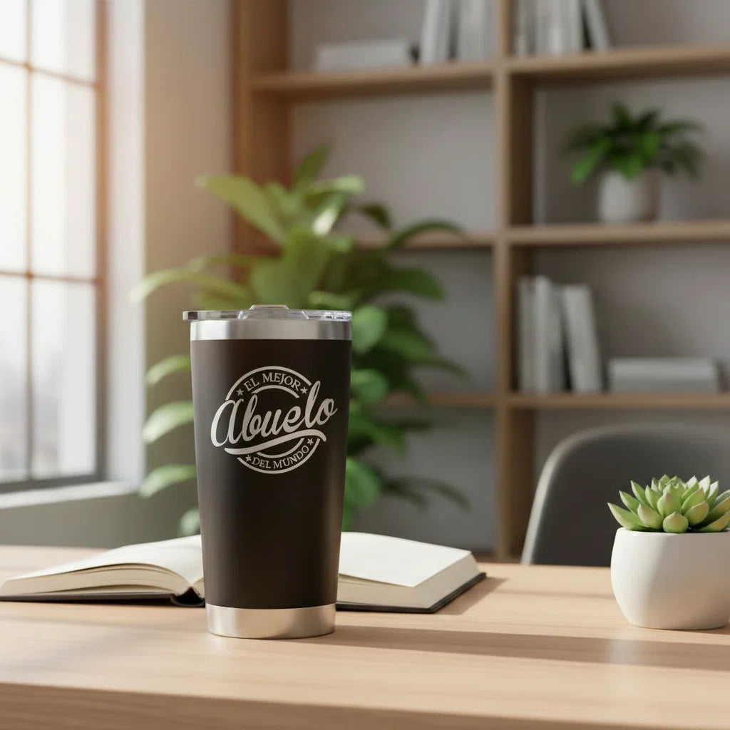El Mejor Abuelo Del Mundo 20oz Insulated Tumbler — Laser Engraved Gift