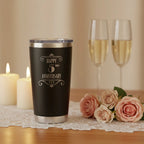 5th Anniversary Tumbler: Art Deco Stainless Steel, 20oz