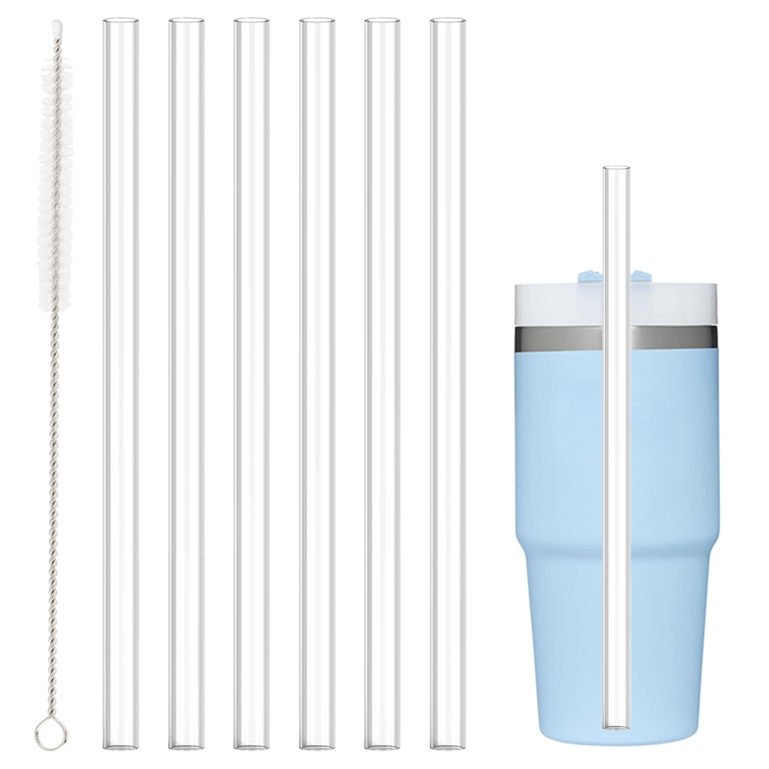 Replacement Straws for 40oz & 30oz Tumbler | 6-Pack with Cleaning Brush