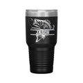 Bass Fishing Tumbler | Laser Engraved 30oz Insulated Stainless Steel Travel Mug | Fishing Gift