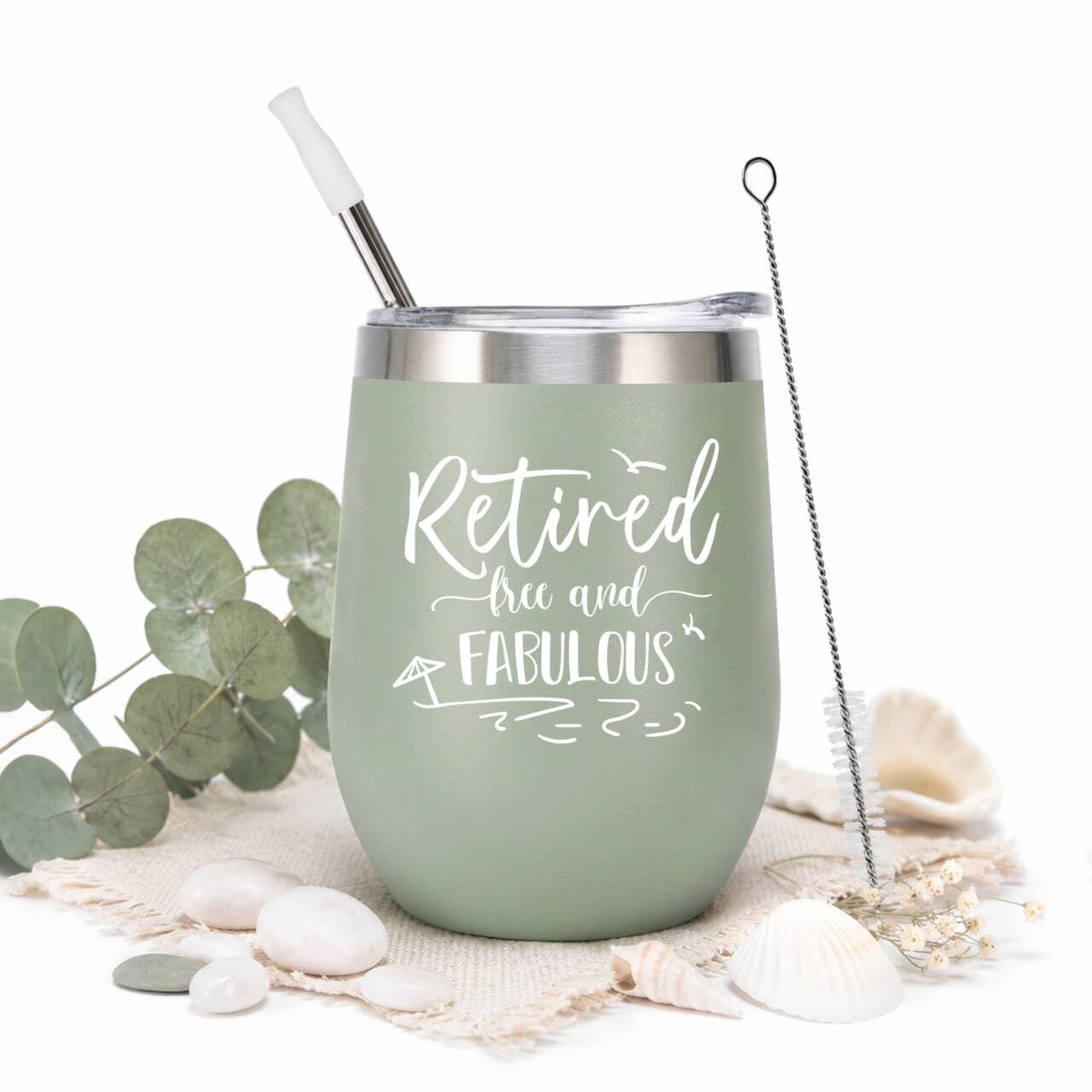 Retirement Gifts for Women | Funny Insulated Wine Tumbler 12oz with Lid & Straw | 2026 Farewell Gift